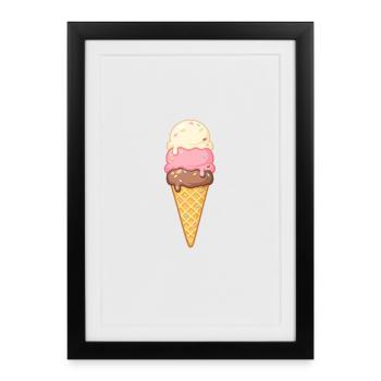 Glace à trois couches chez Cone - Affiche encadrée (27 × 37 cm) - noir - Devant