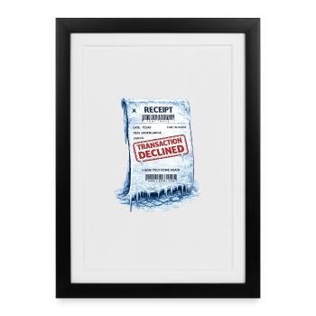 Reçu gelé : Transaction refusée - Affiche encadrée (27 × 37 cm) - noir - Devant