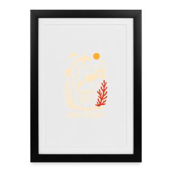 Scène de la chasse profonde au requin sous-marin - Affiche encadrée (27 × 37 cm) - noir - Devant