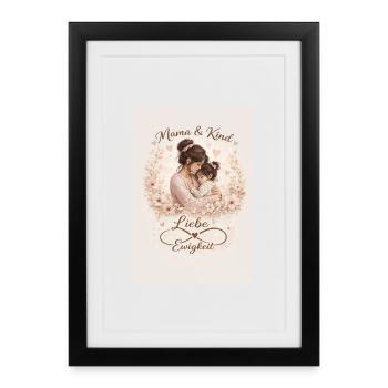 Mutter Tochter  - Gerahmtes Poster (27 × 37 cm) - Schwarz - Vorne