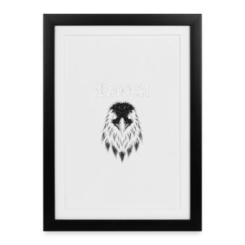Raven Gothic Head Illustration Gift Idea - Framed poster (27 × 37 cm) - black - Front