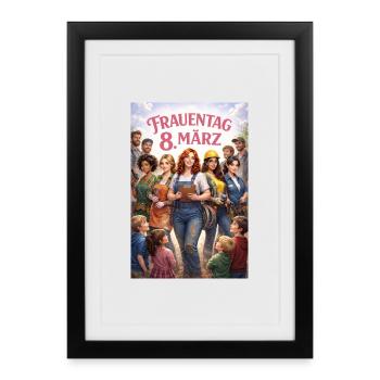 Women's Day 8 March – Diversity in the world of work - Framed poster (27 × 37 cm) - black - Front