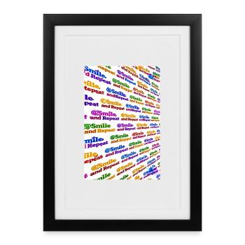 Colorful Smile and Repeat - Framed poster (27 × 37 cm) - black - Front