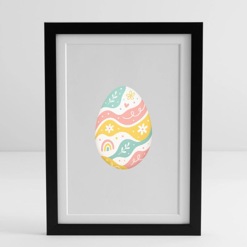 Pastel Easter Egg Pattern Framed poster (27 × 37 cm)