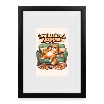 Professional napper - Framed poster (27 × 37 cm) - black - Front