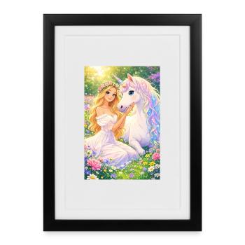 Unicorn Dreams - Framed poster (27 × 37 cm) - black - Front
