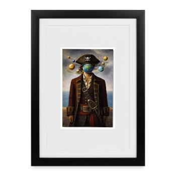 Cosmic Pirate Portrait - Framed poster (27 × 37 cm) - black - Front