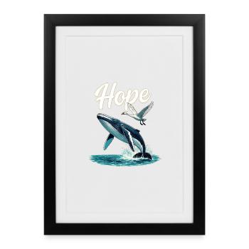 Hope: Whale and Swan Leap, Hope - Framed poster (27 × 37 cm) - black - Front