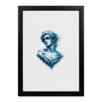 Busto classico in glitch ghiaccio - Framed poster (27 × 37 cm) - black - Front