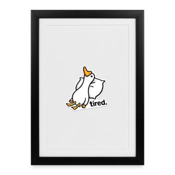 Autocollant pour oies - Affiche encadrée (27 × 37 cm) - noir - Devant