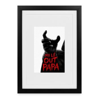 Mi lé out papa 974 - Affiche encadrée (27 × 37 cm) - noir - Devant