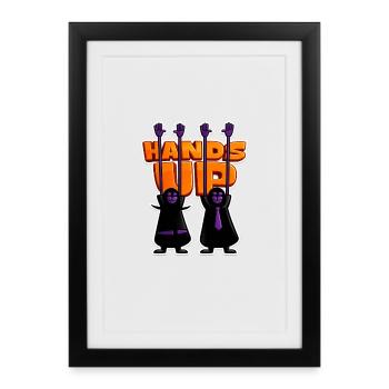 Hands Up – Festival Vibes Streetwear Design - Framed poster (27 × 37 cm) - black - Front