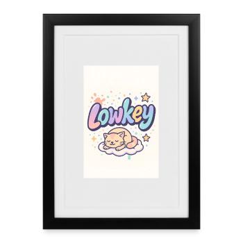 Nuage de rêve de chat discret - Affiche encadrée (27 × 37 cm) - noir - Devant