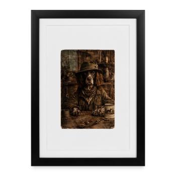 Hunter's Pride - German Longhair - Framed poster (27 × 37 cm) - black - Front
