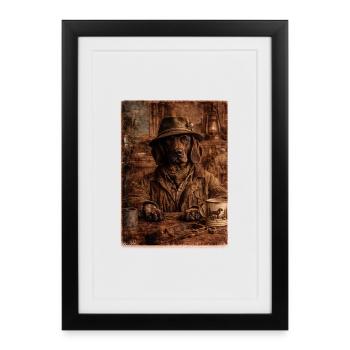 Deer Baron - Hanoverian Scent Hound - Framed poster (27 × 37 cm) - black - Front