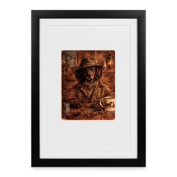 Le Conseil forestier - Tecksbracke alpin - Affiche encadrée (27 × 37 cm) - noir - Devant