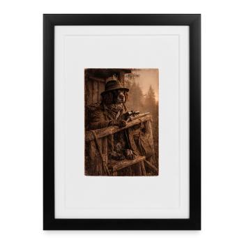 Evening Hide - German Longhair - Framed poster (27 × 37 cm) - black - Front
