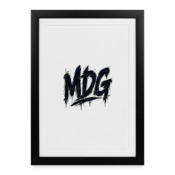 MDG Graffiti Duktus Art urbain de rue - Affiche encadrée (27 × 37 cm) - noir - Devant