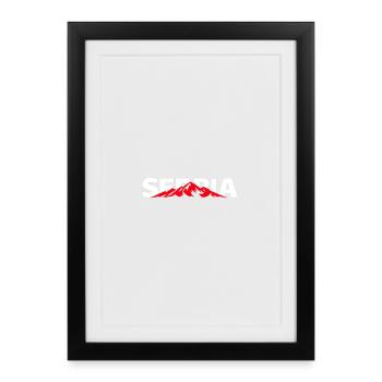 Souvenir de design de voyage en Serbie : vacances dans les Balkans - Affiche encadrée (27 × 37 cm) - noir - Devant