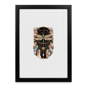 Attrape-rêves de l’Esprit Libre - Affiche encadrée (27 × 37 cm) - noir - Devant