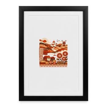 Souvenir de design de voyage en Serbie : vacances dans les Balkans - Affiche encadrée (27 × 37 cm) - noir - Devant