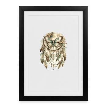 Attrape-rêves Papillon Rêve de Rêve - Affiche encadrée (27 × 37 cm) - noir - Devant