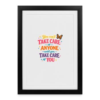 Self-care first Self-care Mindfulness - Framed poster (27 × 37 cm) - black - Front