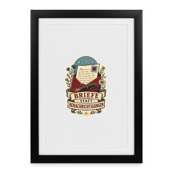 Briefe statt Benachrichtigungen - Gerahmtes Poster (27 × 37 cm) - Schwarz - Vorne