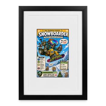 Der Snowboarder – nur noch ein Trick - Gerahmtes Poster (27 × 37 cm) - Schwarz - Vorne