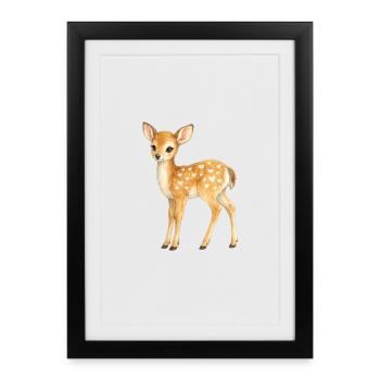 Fawn with heart pattern - Framed poster (27 × 37 cm) - black - Front