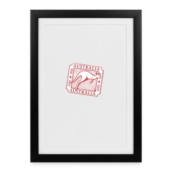 Australian Kangaroo Stamp Art - Framed poster (27 × 37 cm) - black - Front