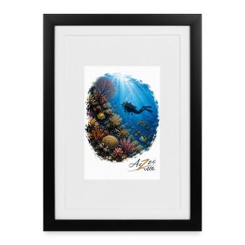 Azzo Aventure sous-marine - Affiche encadrée (27 × 37 cm) - noir - Devant