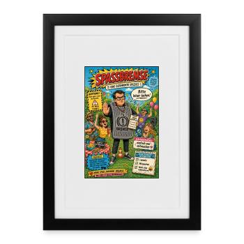 Spaßbremse – Humorvoller Spielverderber im Alltag - Gerahmtes Poster (27 × 37 cm) - Schwarz - Vorne