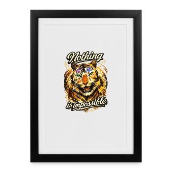 Tiger im Farbenzauber – Nothing is Impossible - Framed poster (27 × 37 cm) - black - Front
