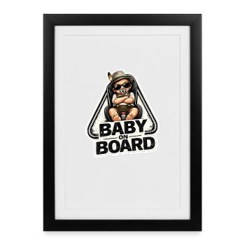 Baby on Board Sticker - Framed poster (27 × 37 cm) - black - Front