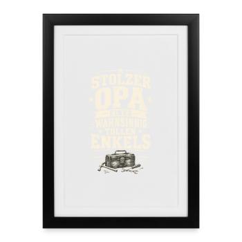 Stolzer Opa eines wunderbaren Enkels - Gerahmtes Poster (27 × 37 cm) - Schwarz - Vorne