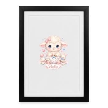 Baby sheep - Framed poster (27 × 37 cm) - black - Front