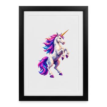 Polygon Unicorn - Framed poster (27 × 37 cm) - black - Front