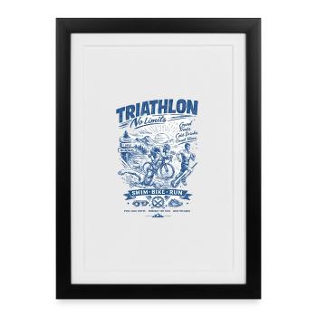 Triathlon sans limites - Affiche encadrée (27 × 37 cm) - noir - Devant
