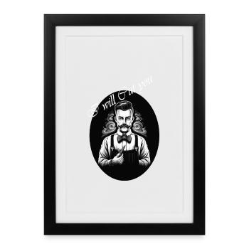 Barber_I vous coupera - Affiche encadrée (27 × 37 cm) - noir - Devant