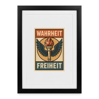 Vérité Liberté Flamme - Affiche encadrée (27 × 37 cm) - noir - Devant