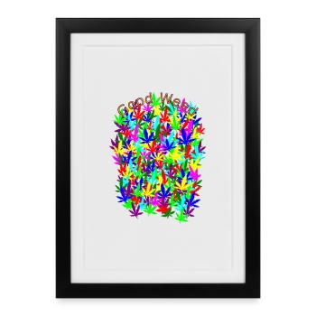Champ d’herbe - Affiche encadrée (27 × 37 cm) - noir - Devant