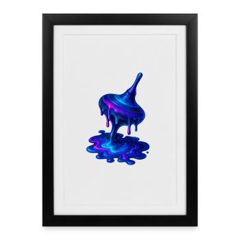 Toupie fondante bleu violet - Affiche encadrée (27 × 37 cm) - noir - Devant