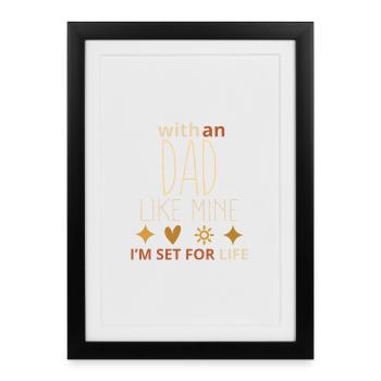 Avec un père comme le mien, je suis prêt pour la vie – Funny Fath - Affiche encadrée (27 × 37 cm) - noir - Devant