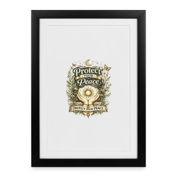 Protéger Ta Paix - Affiche encadrée (27 × 37 cm) - noir - Devant