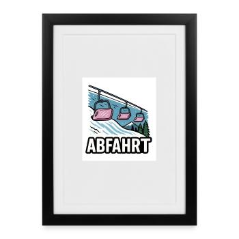 Remontée mécanique et motif montagne avec charme d’aventure - Affiche encadrée (27 × 37 cm) - noir - Devant