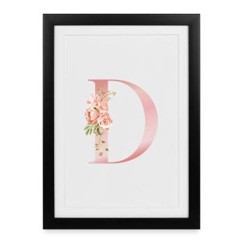 D florale pastel avec bouquet - Affiche encadrée (27 × 37 cm) - noir - Devant