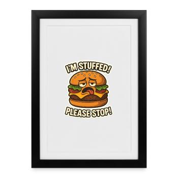 Hamburger farci - Affiche encadrée (27 × 37 cm) - noir - Devant