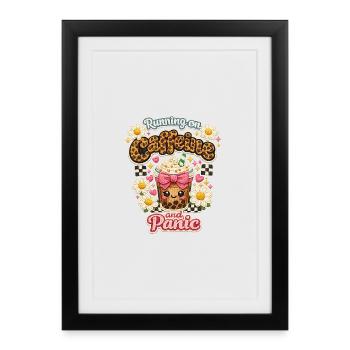 Café Chaos Patch Leopard Latte - Affiche encadrée (27 × 37 cm) - noir - Devant