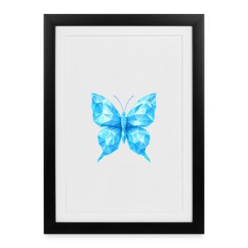 Papillon en diamant | Élégance géométrique - Affiche encadrée (27 × 37 cm) - noir - Devant